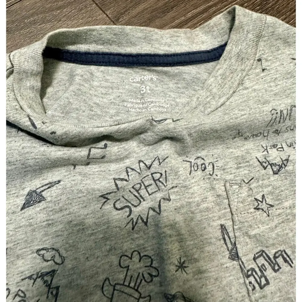 Carter’s Pocket Tee Shirt Artwork Drawing Size 3T (824)